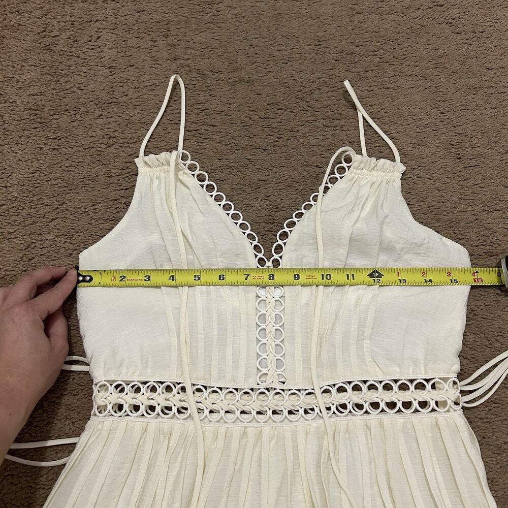 Jonathan Simkhai Trista Summer Lace Up Mini In Ivory Size 2 - Picture 5 of 9
